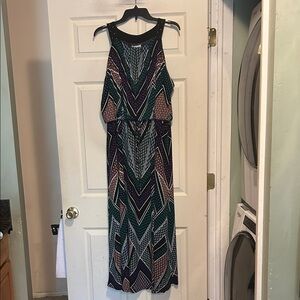Calvin Klein Maxi Dress Size 1X Multicolor